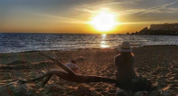 Gozo beach sunset