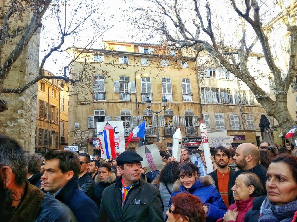 Charlie Hebdo demonstration Aix-en-Provence