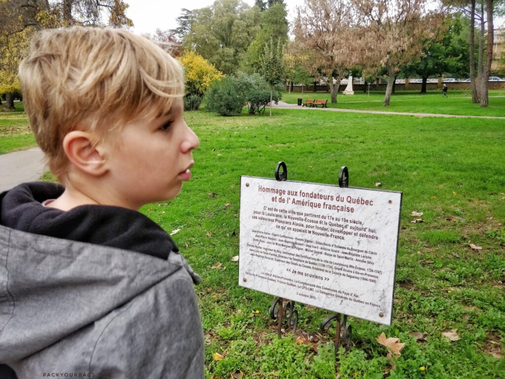 a plaque to Quebec in Aix-en-Provence